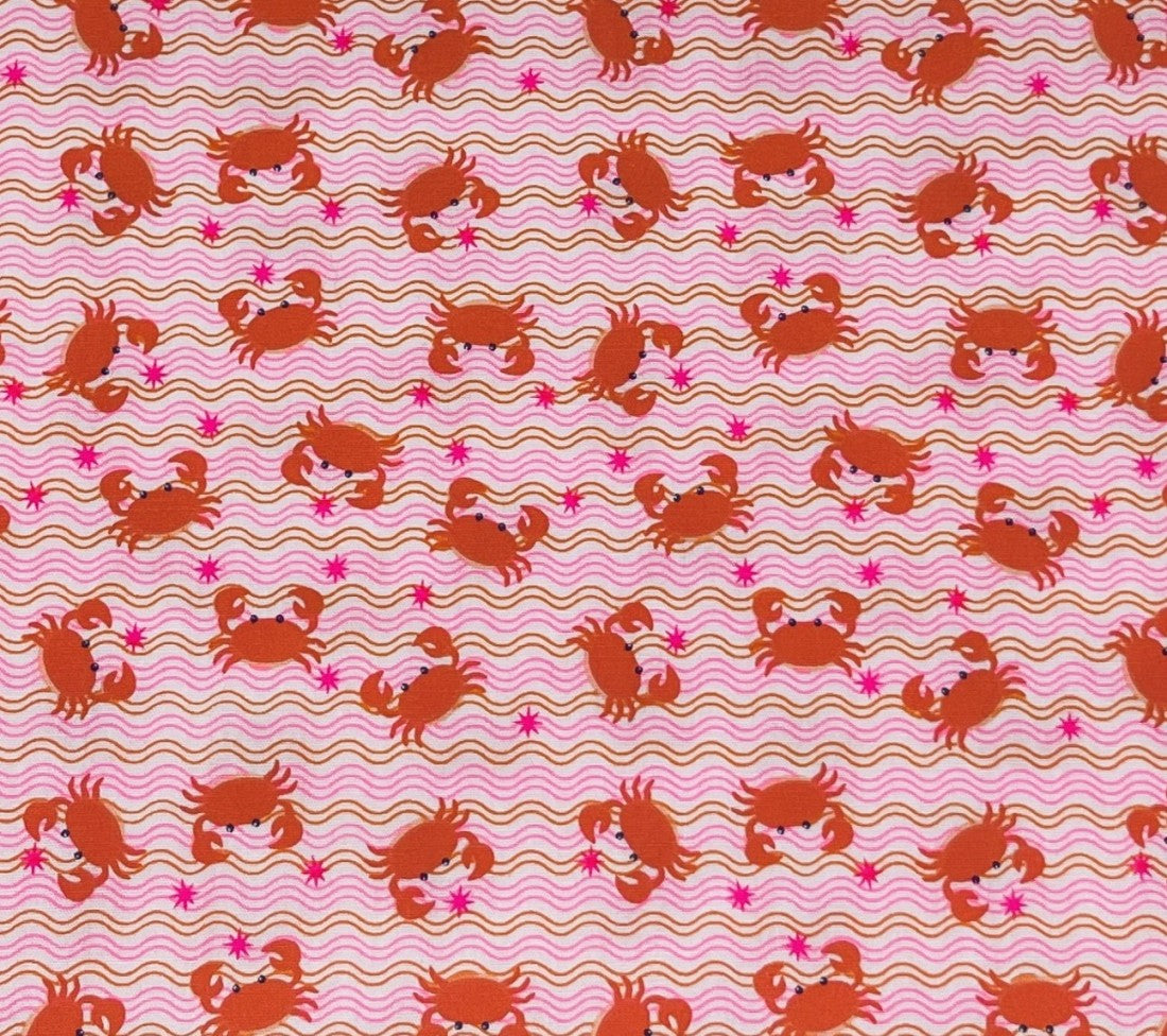 Tissu Coton Popeline Krabig Rouge