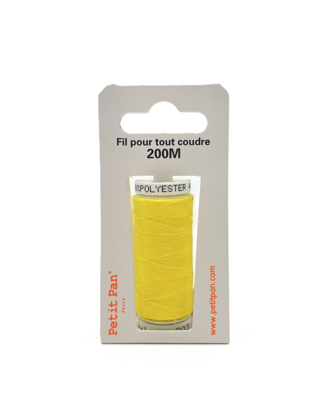 Fil à coudre polyester 200m Jaune fluo