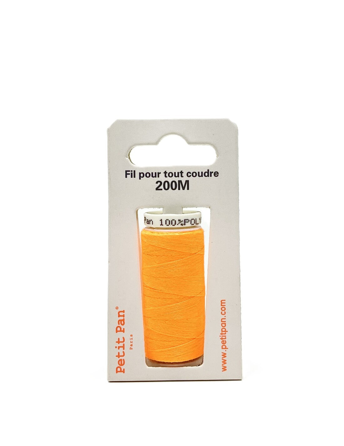Fil à coudre polyester 200m Orange clair fluo