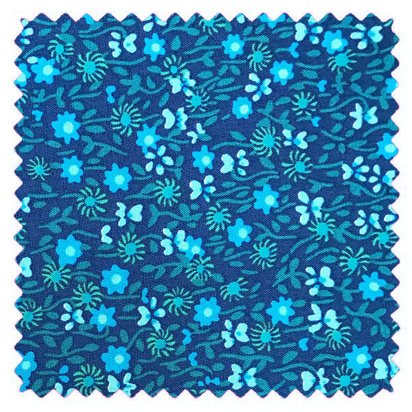 Coupon coton Flower Power indigo