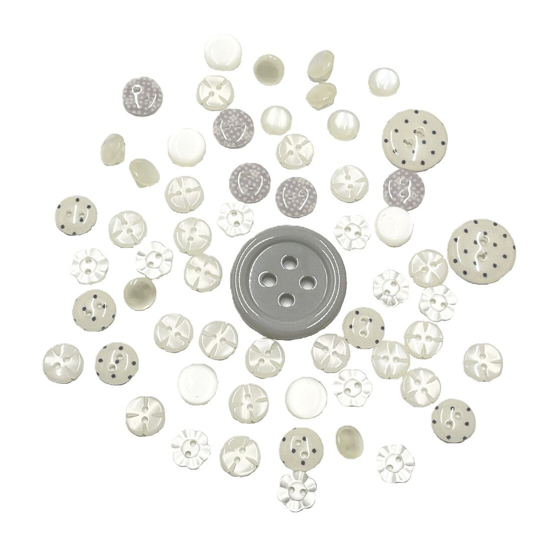Boutons trésor assortis blanc