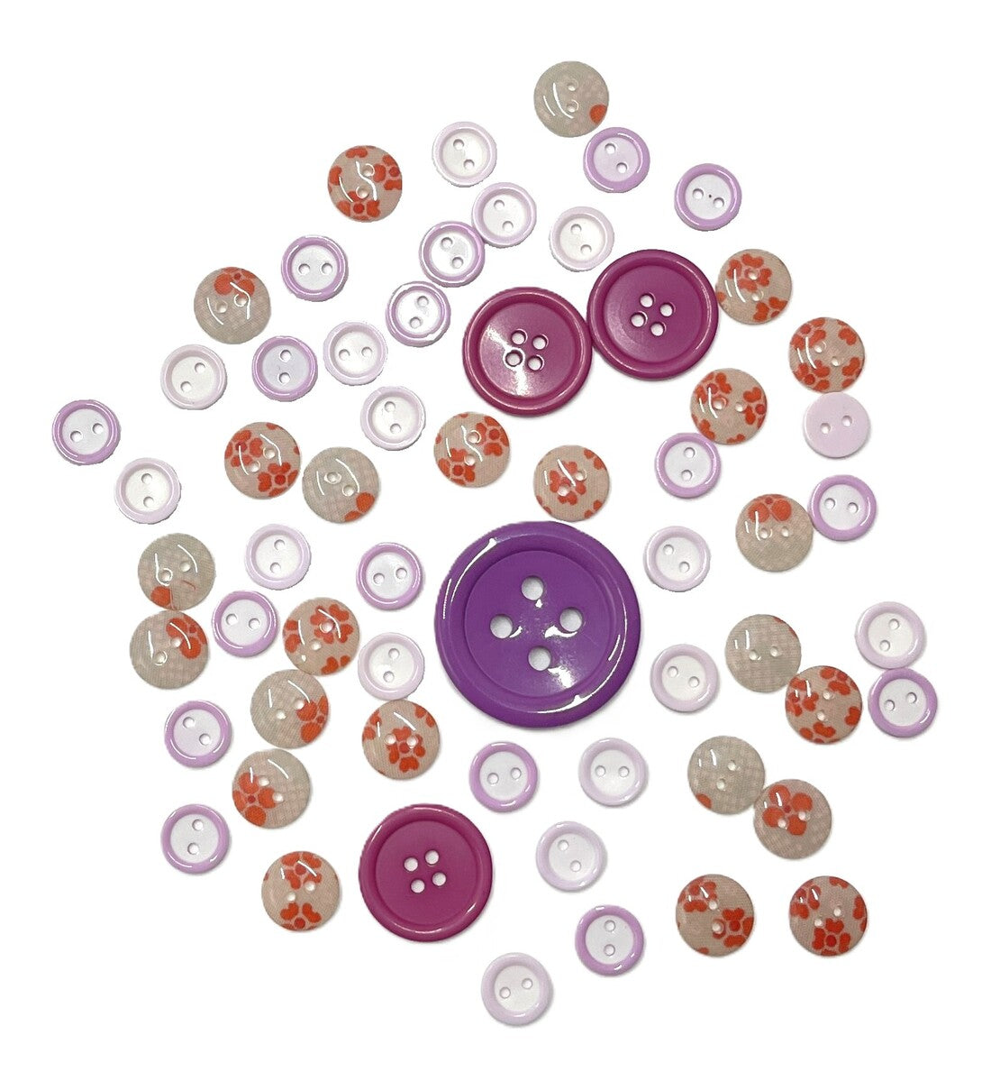 Boutons trésor assortis lila