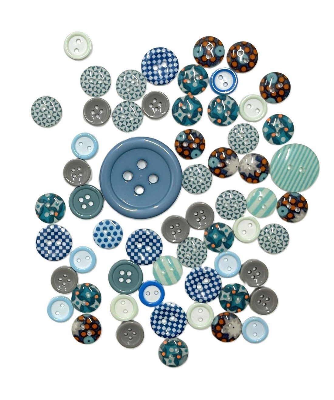 Boutons trésor assortis bleu