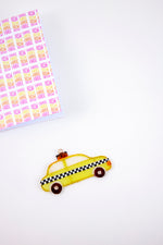 carte de vœux mini mobile bambou taxi jaune New-York