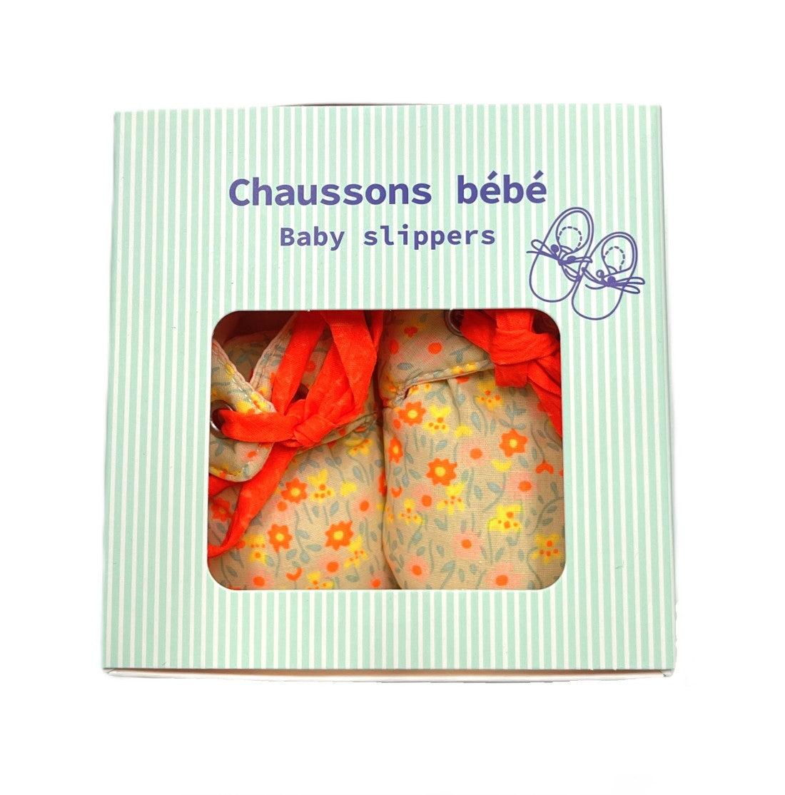 Flower Power Babyhausschuhe weiß