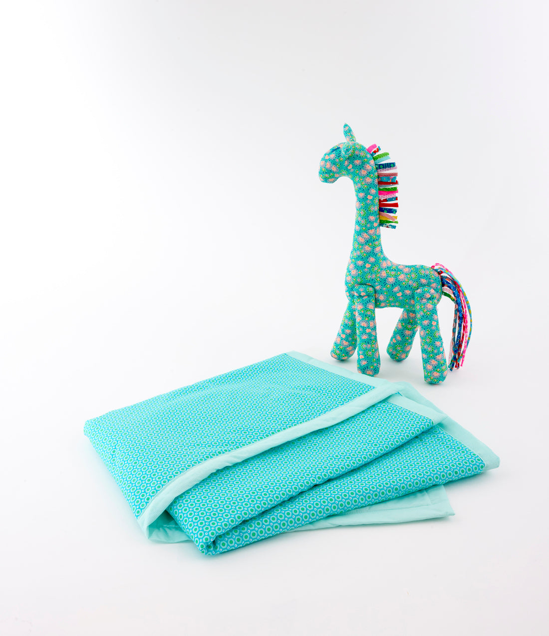 Coffret Girafe et plaid bébé Calendula vert