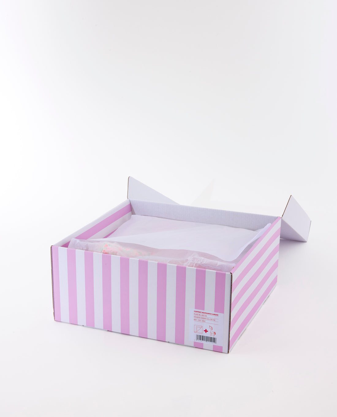 Coffret Girafe et plaid bébé Flower Power rose