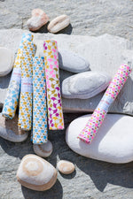 Coupon Couton Zellige rose avec des motifs géométriques