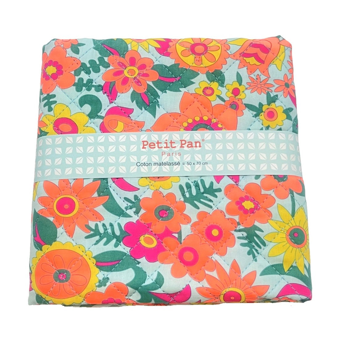 Coupon coton matelassé Hippy azur