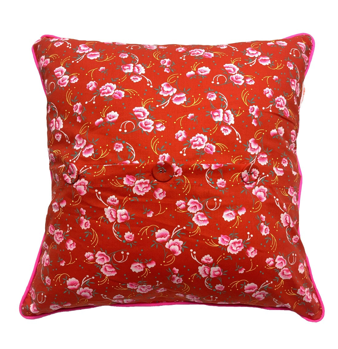 Coussin bouton Pivoine Rouge Capucine