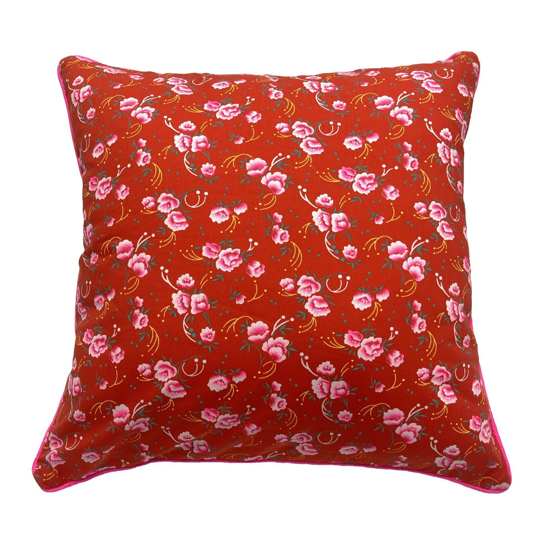 Coussin bouton Pivoine Rouge Capucine