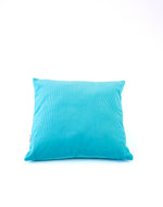 Coussin carré velours côtelé Azur