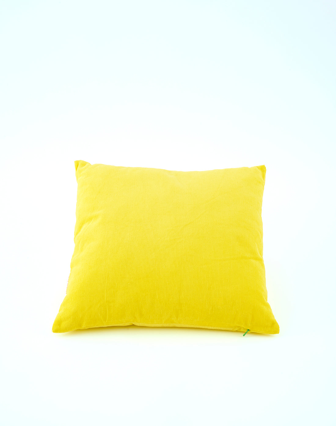 Coussin carré velours côtelé Jaune