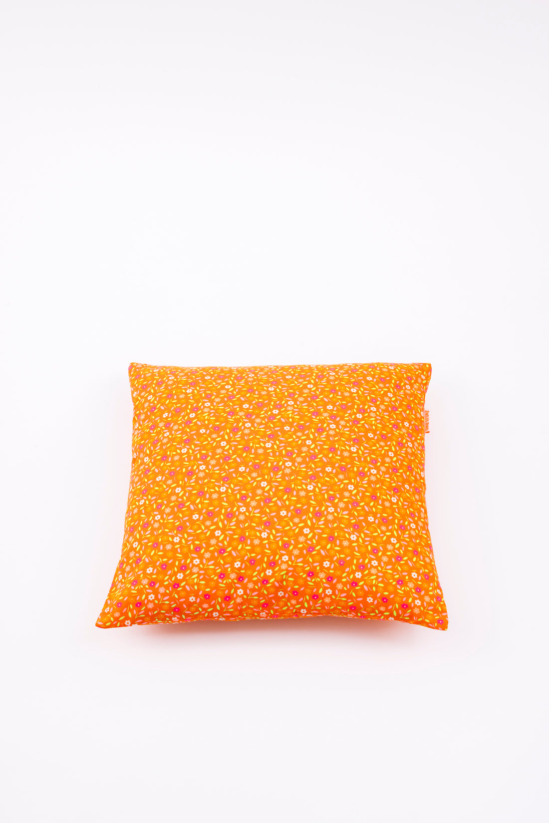 Coussin carré zip Peace and Love tangerine