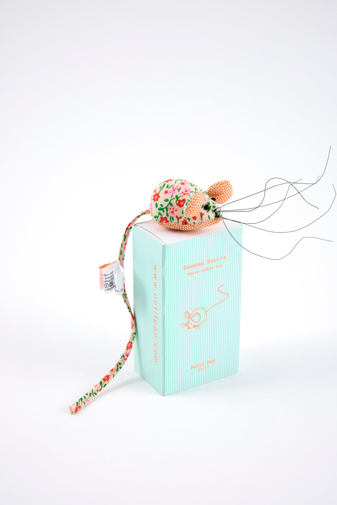 petit doudou souris Flower Power rose