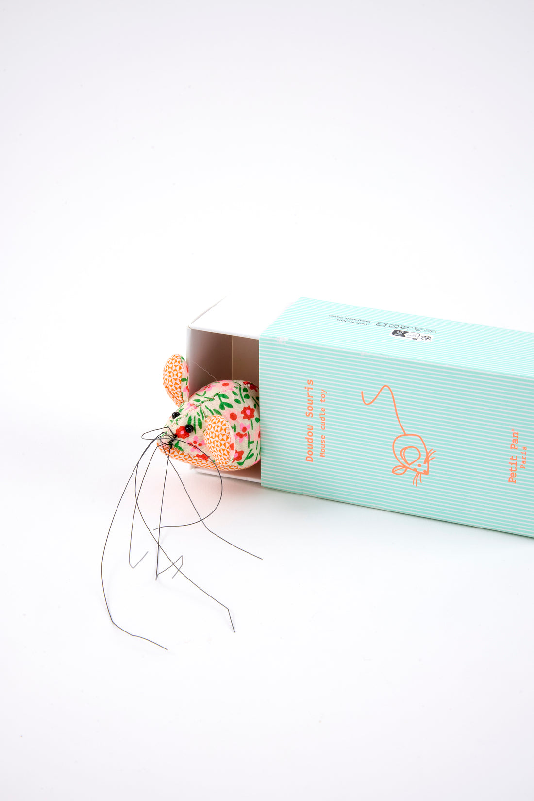 petit doudou souris Flower Power rose