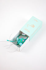 petit doudou souris Peace and Love azur