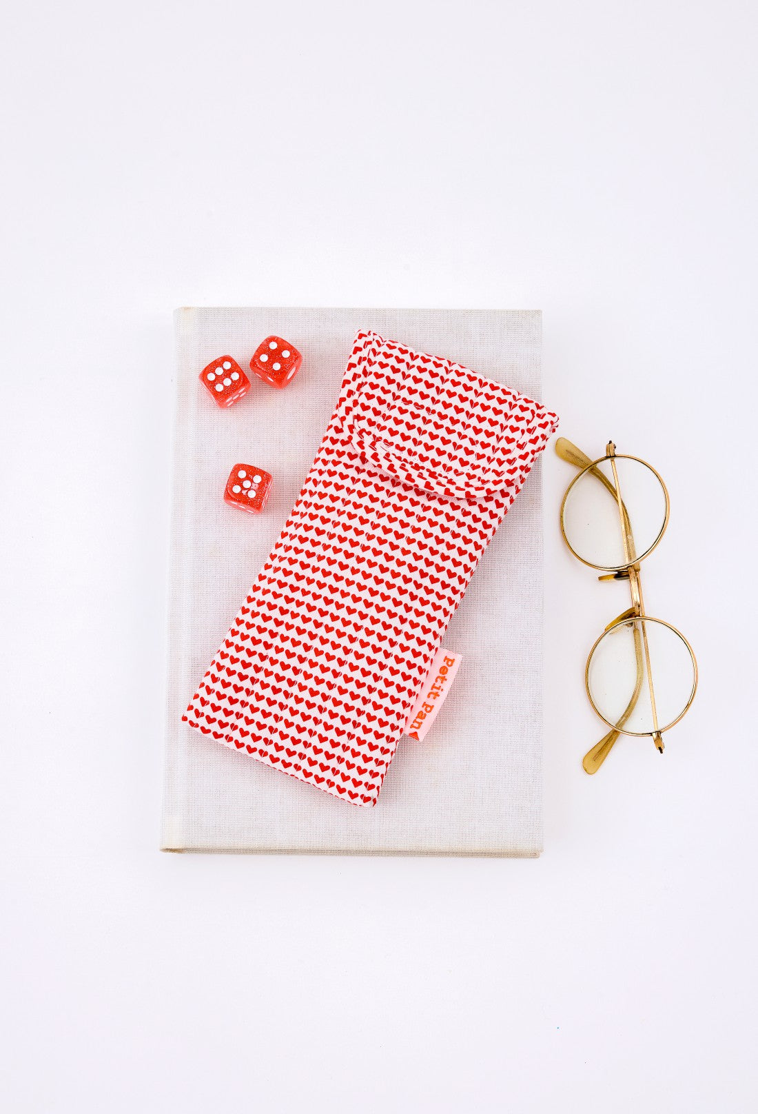 Etui à lunette Love is all rouge