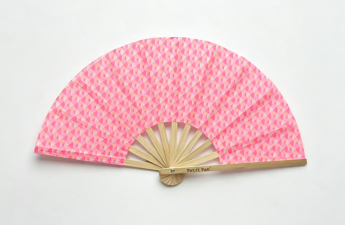 Eventail Breizh Wave rose fluo