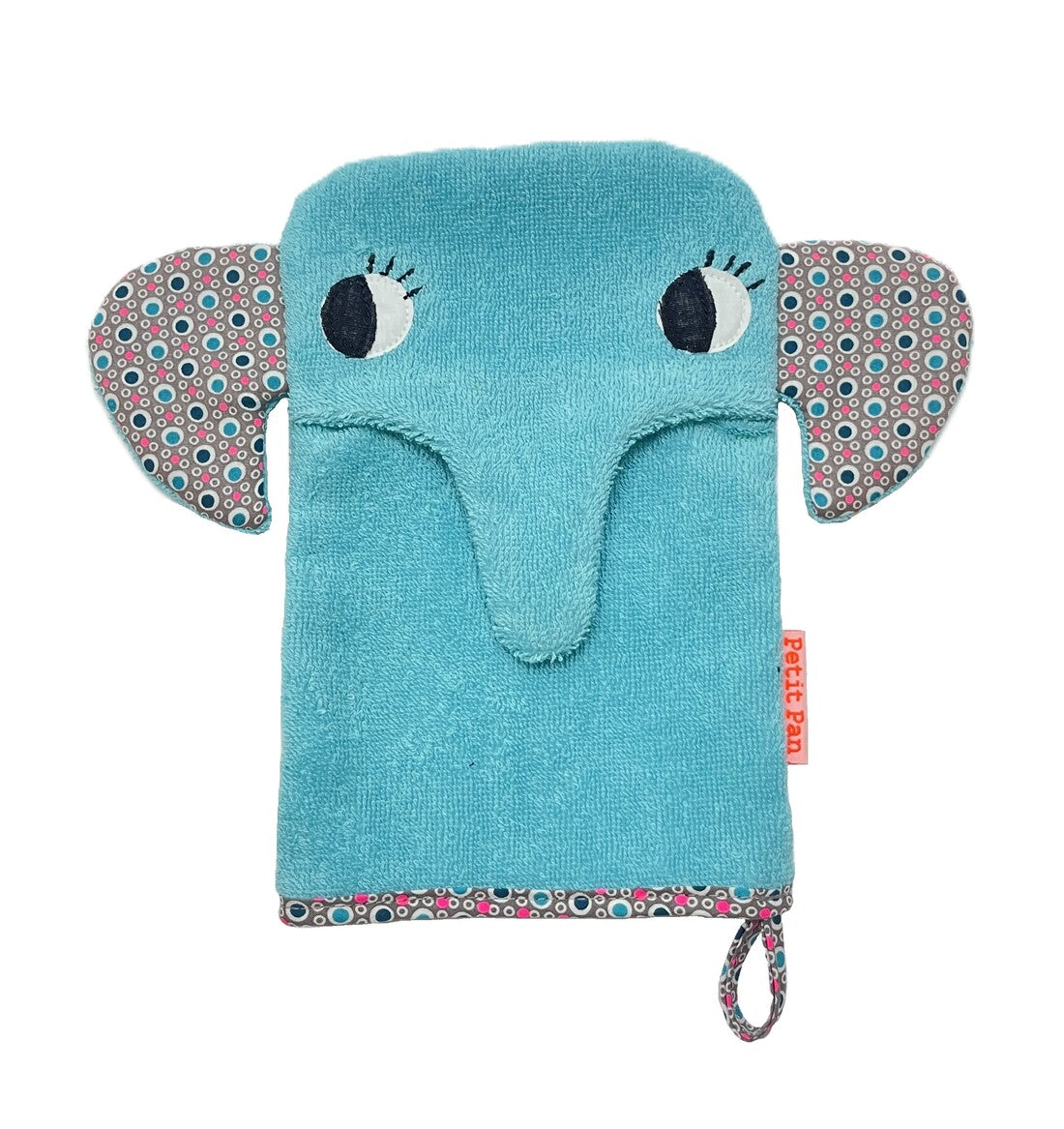 Gant de toilette Éléphant Bleu Azur