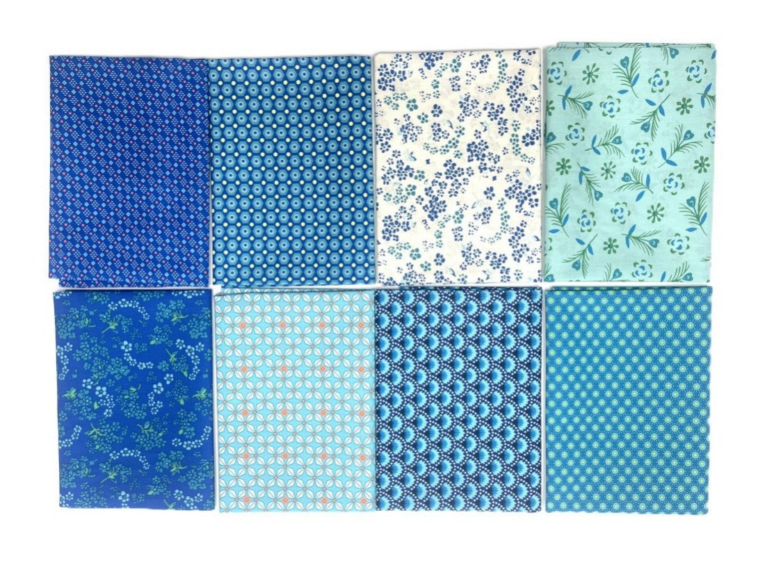 Kit de 8 coupons tissu coton popeline Hanako ivoire