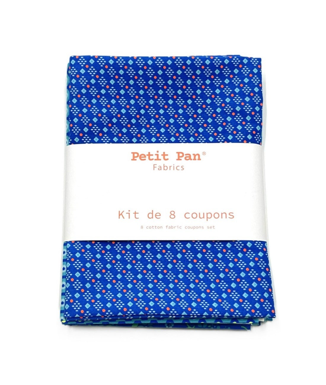 Kit de 8 coupons tissu coton popeline Hanako ivoire