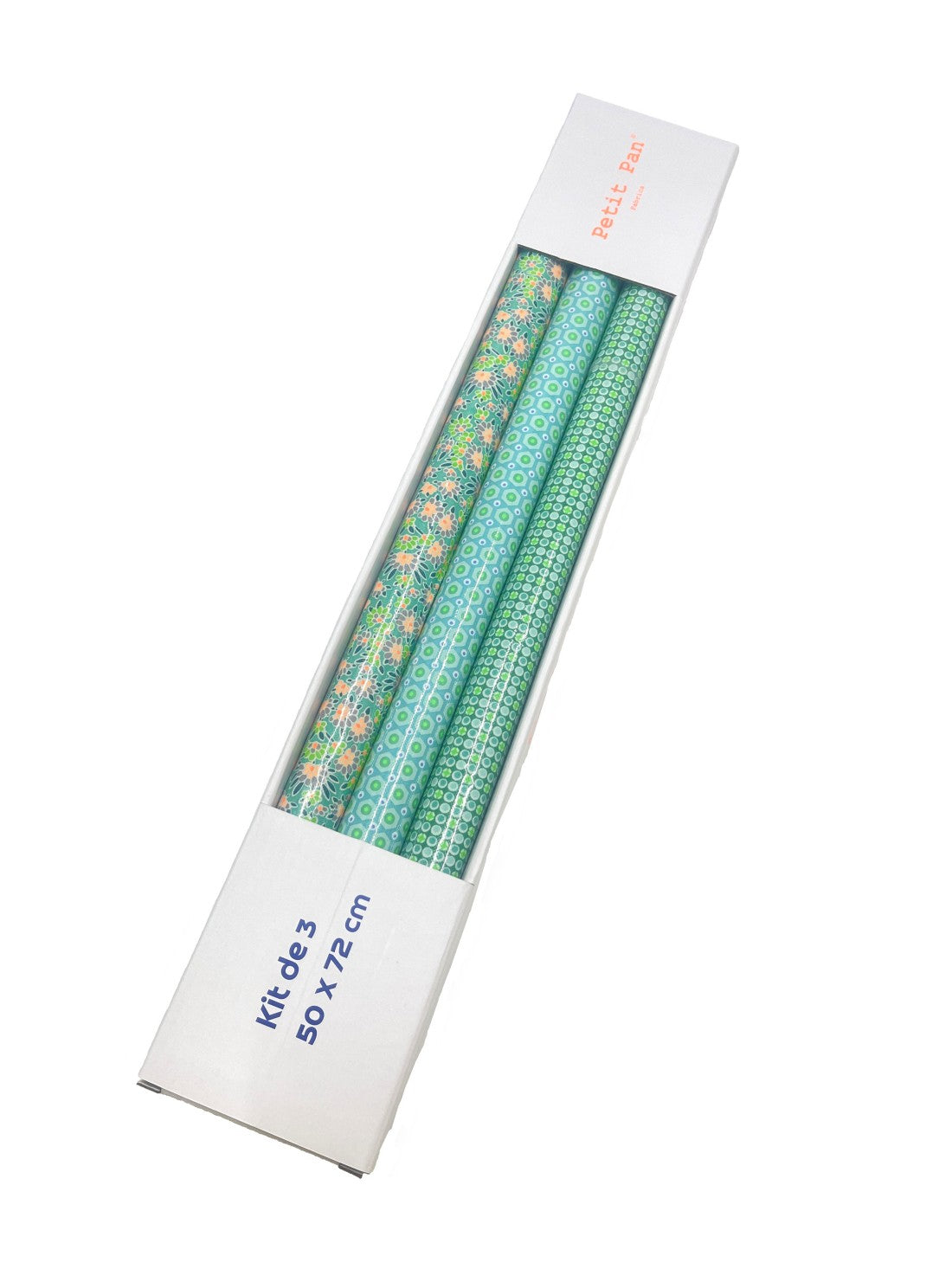 Kit  3 Coupon toile cirée 50x72cm Calendula vert