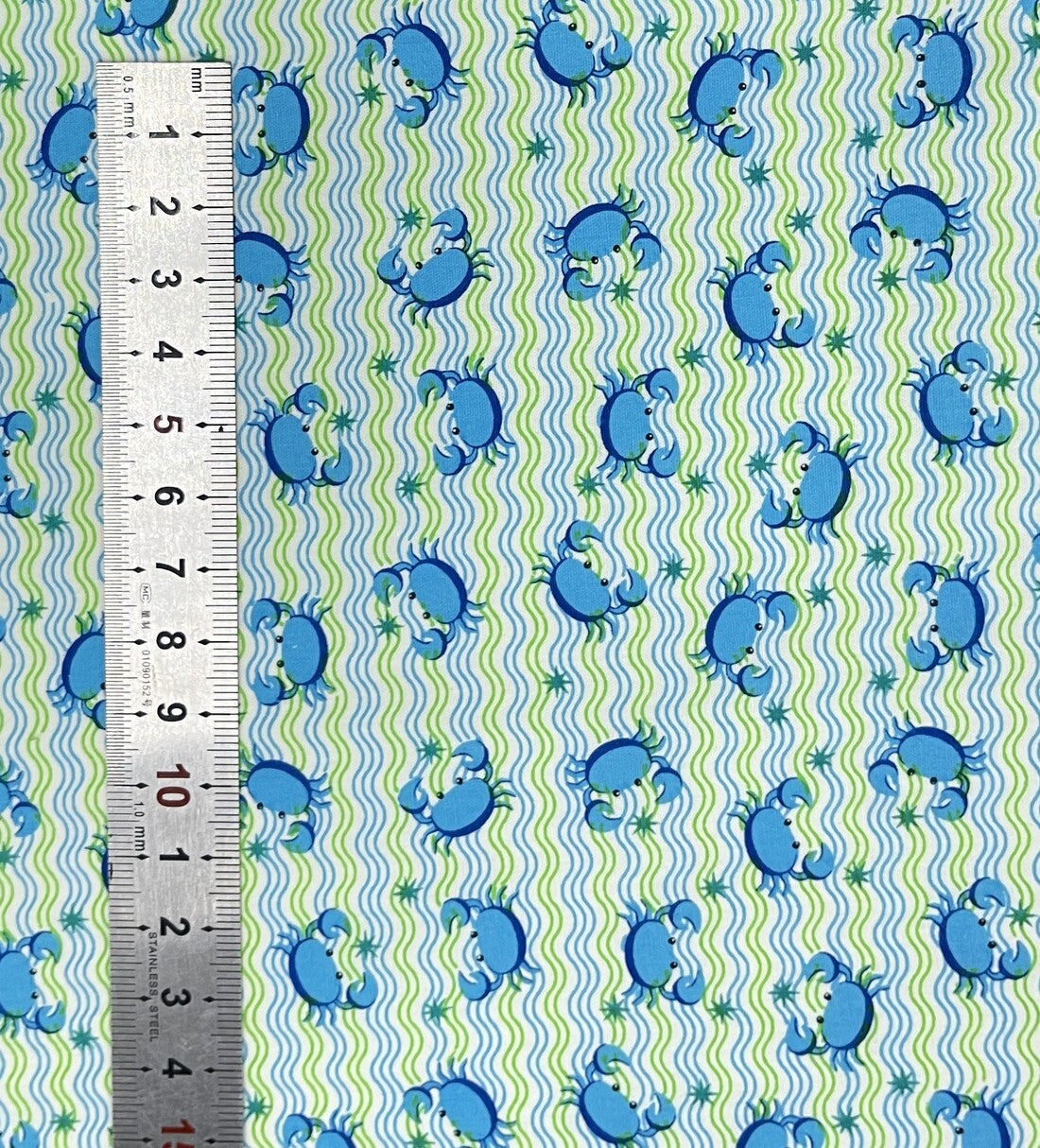 Tissu Coton Popeline Krabig bleu