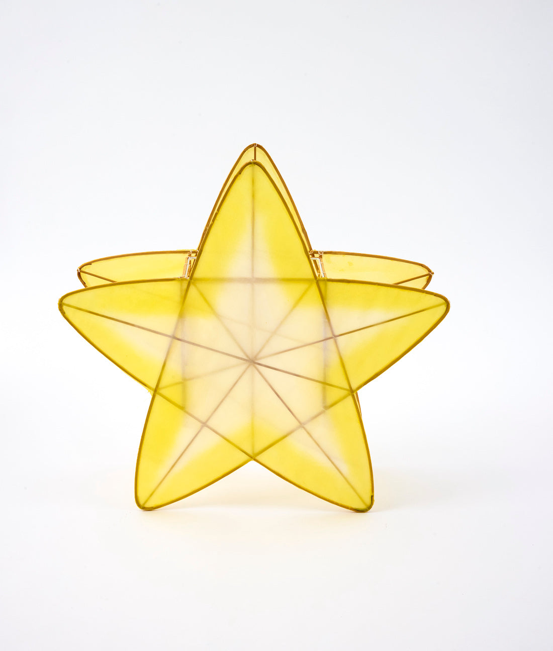 Suspension Lampion Bambou Étoile new Jaune citron