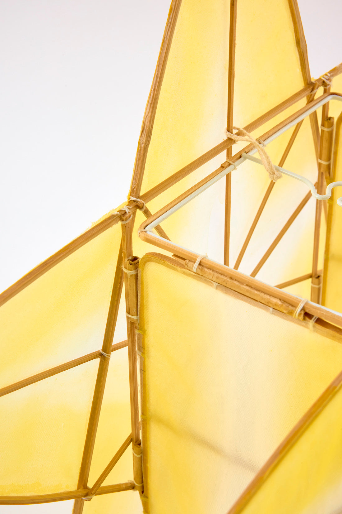 Suspension Lampion Bambou Étoile new Jaune citron