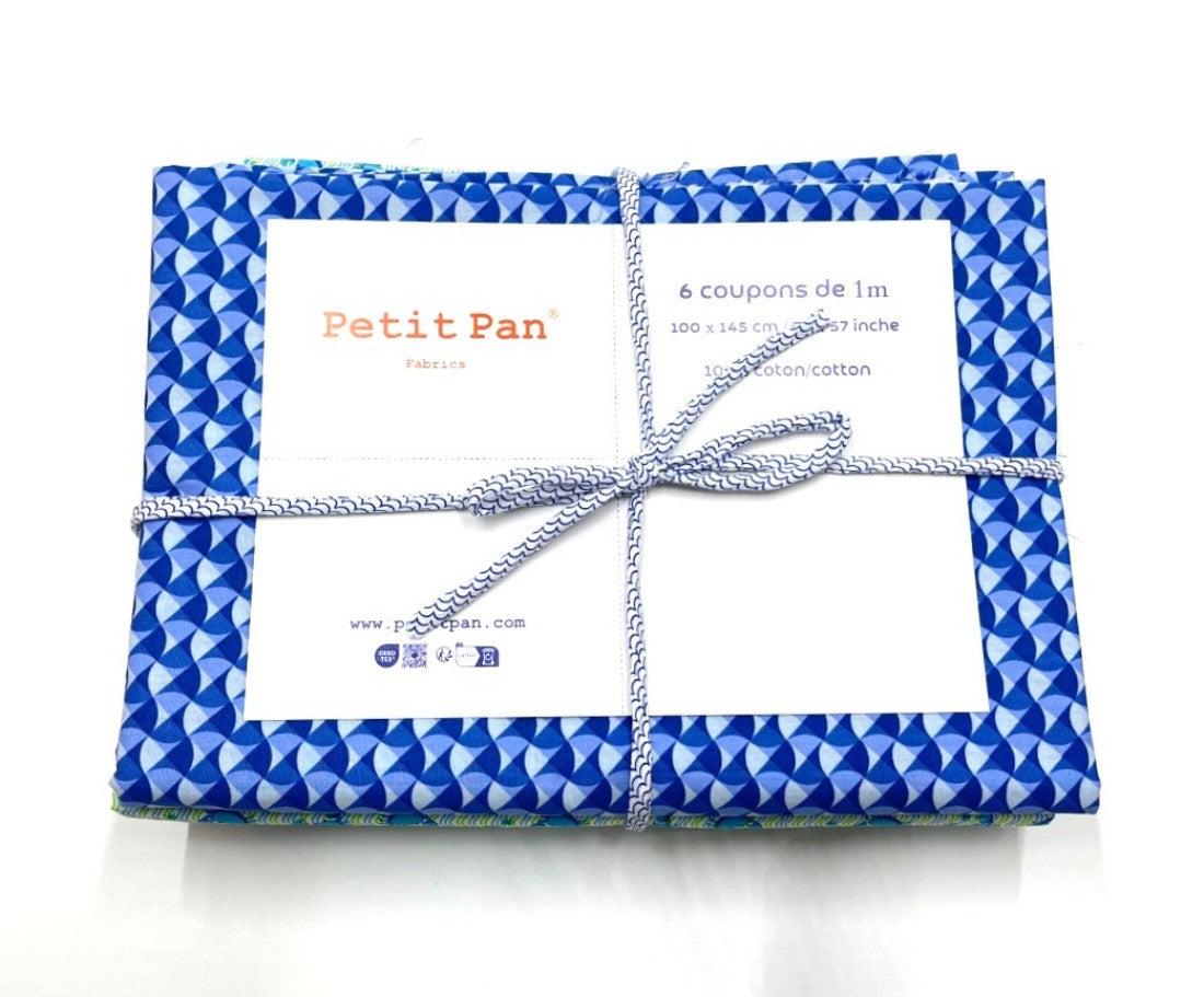 6 coupons de 1m Breizh Wave bleu marine