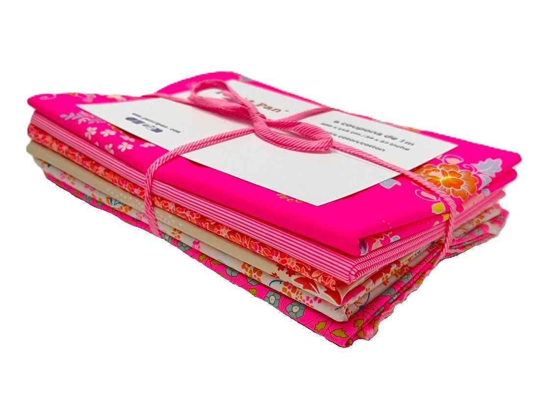 6 coupons de 1m Polska rose Petit Pan