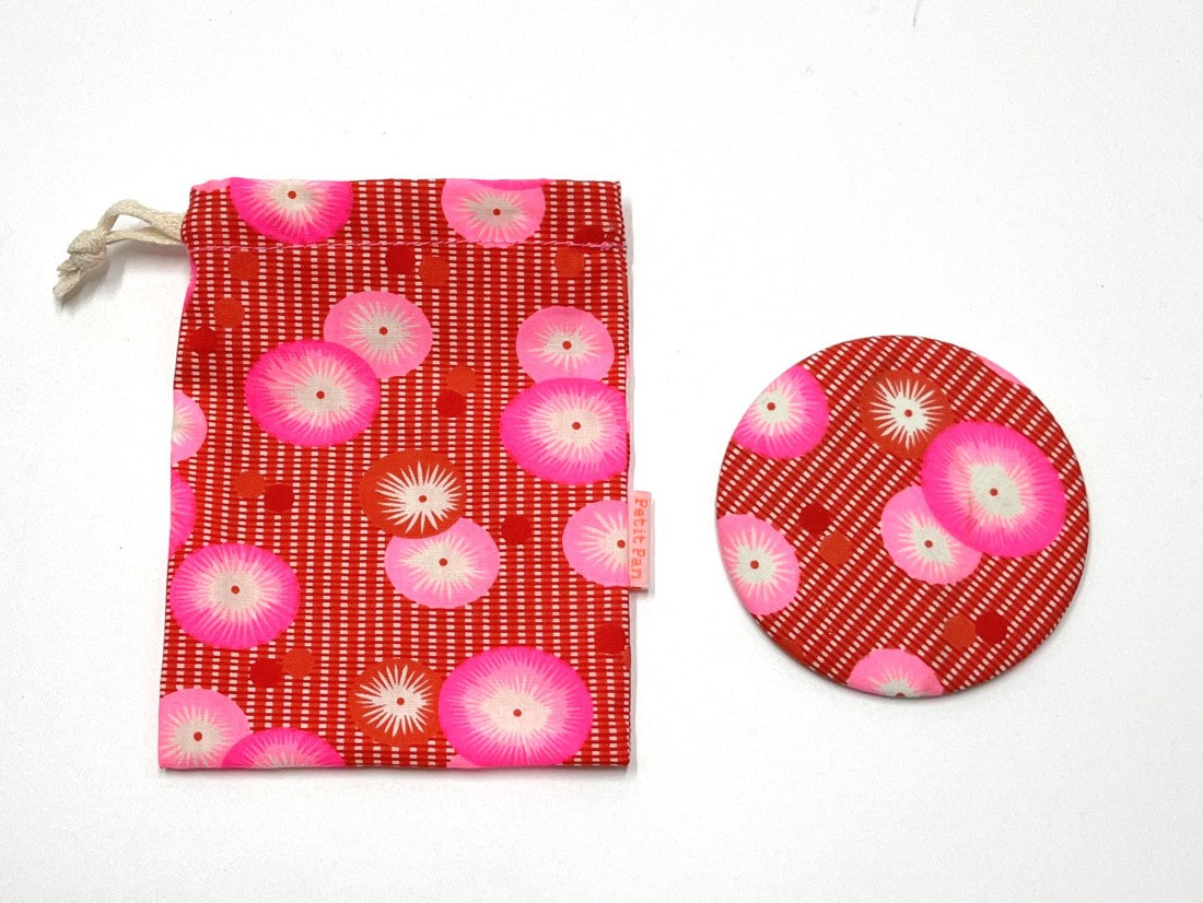 Miroir de Poche Coquelicot Rose