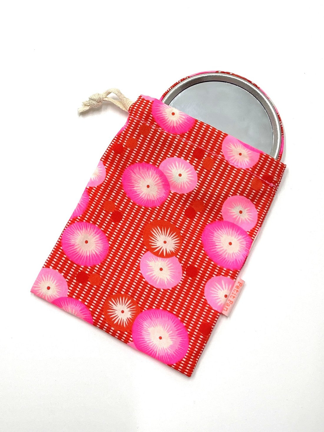 Miroir de Poche Coquelicot Rose