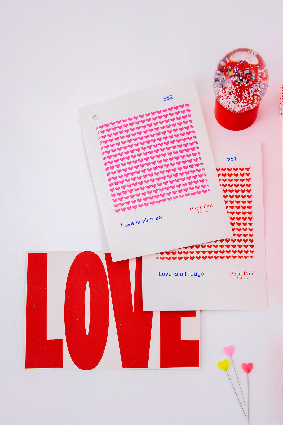 Tissu Coton Popeline Love is all rose