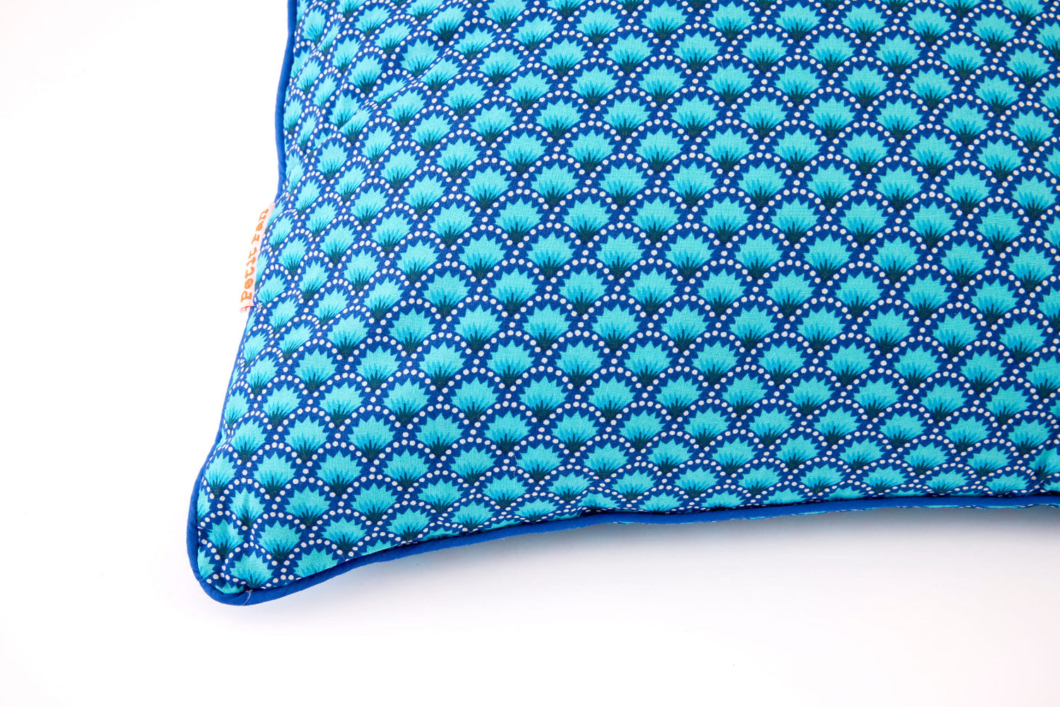 Coussin bouton Wasabi Bleu
