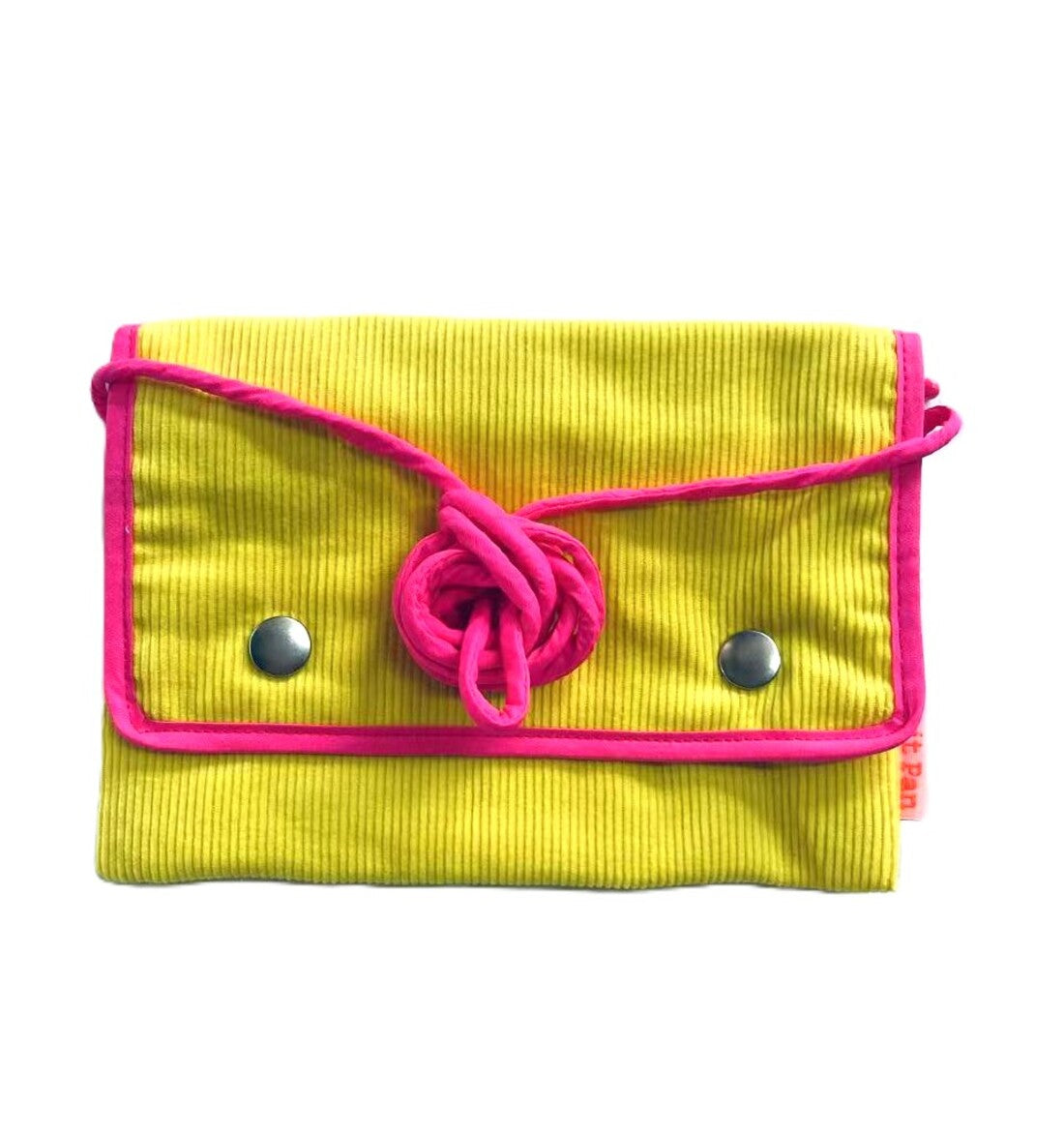 Pochette bandoulière M velours Jaune citron