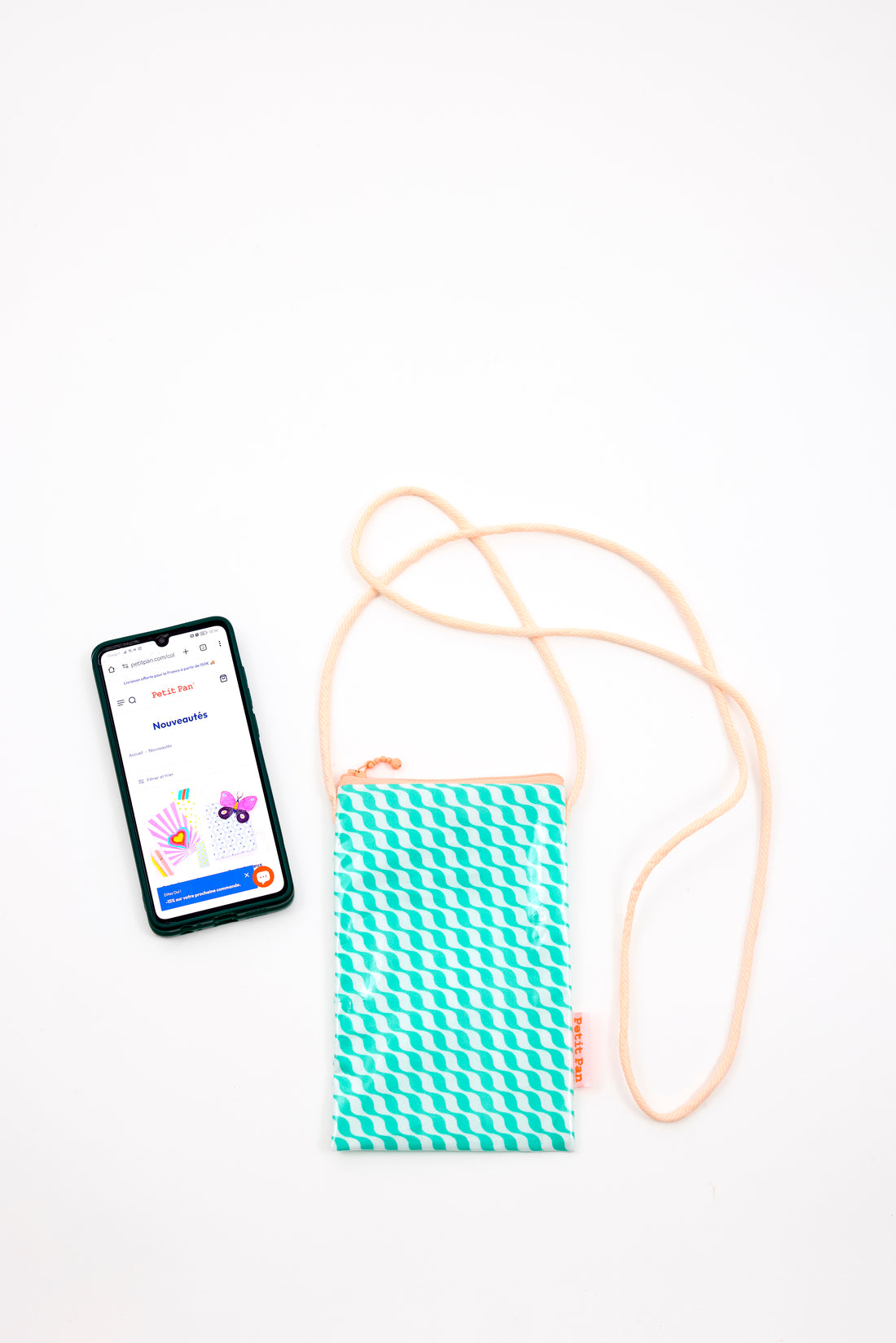 Pochette téléphone Breezy Kifkif vert d'eau