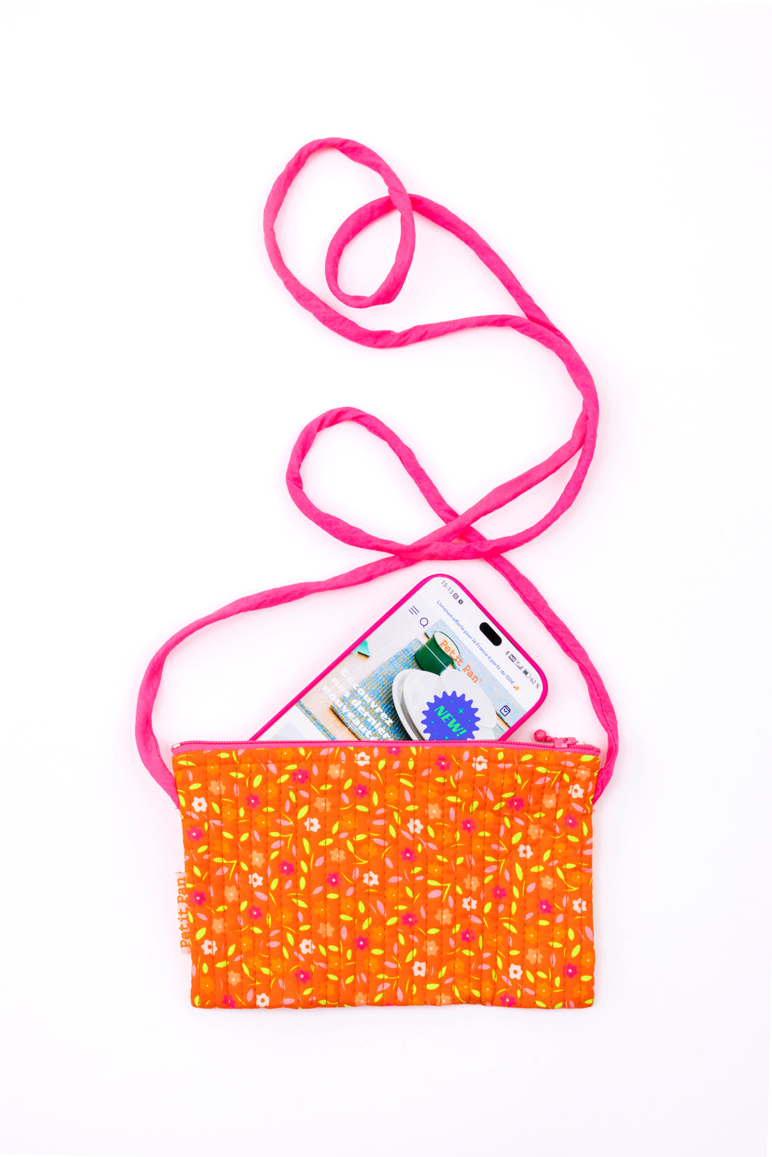 Pochette téléphone Peace and Love tangerine