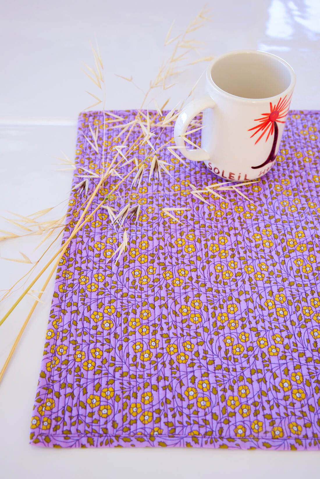 Set de table matelassés Aziza lilas