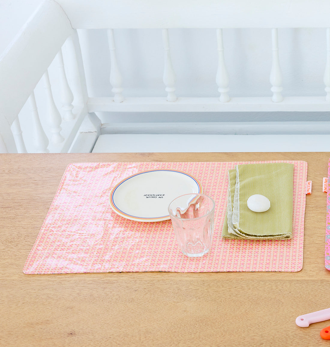 Set de table toile cirée reversible Saholy sable