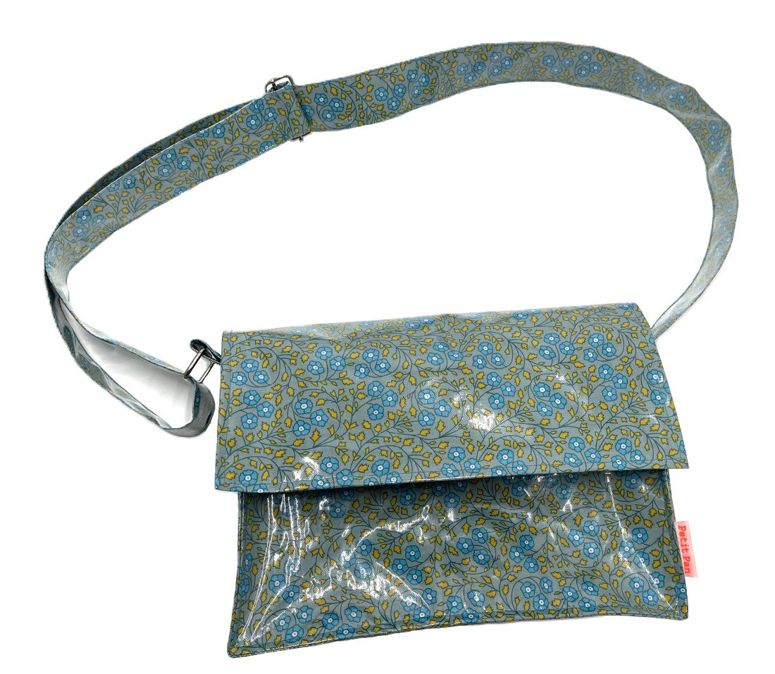 Sac Besace Aziza gris bleuté