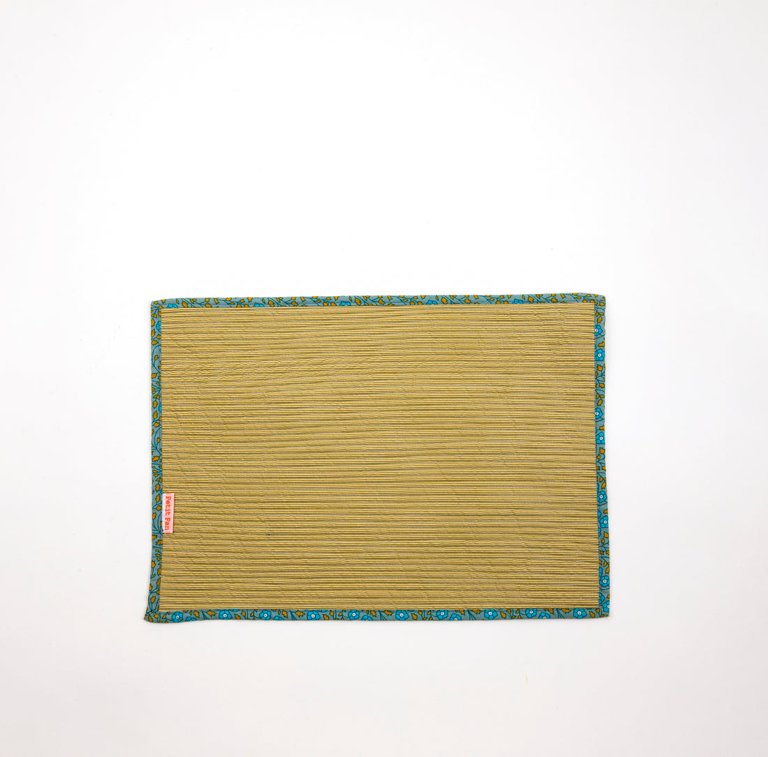 Set de table matelassés Aziza gris bleuté