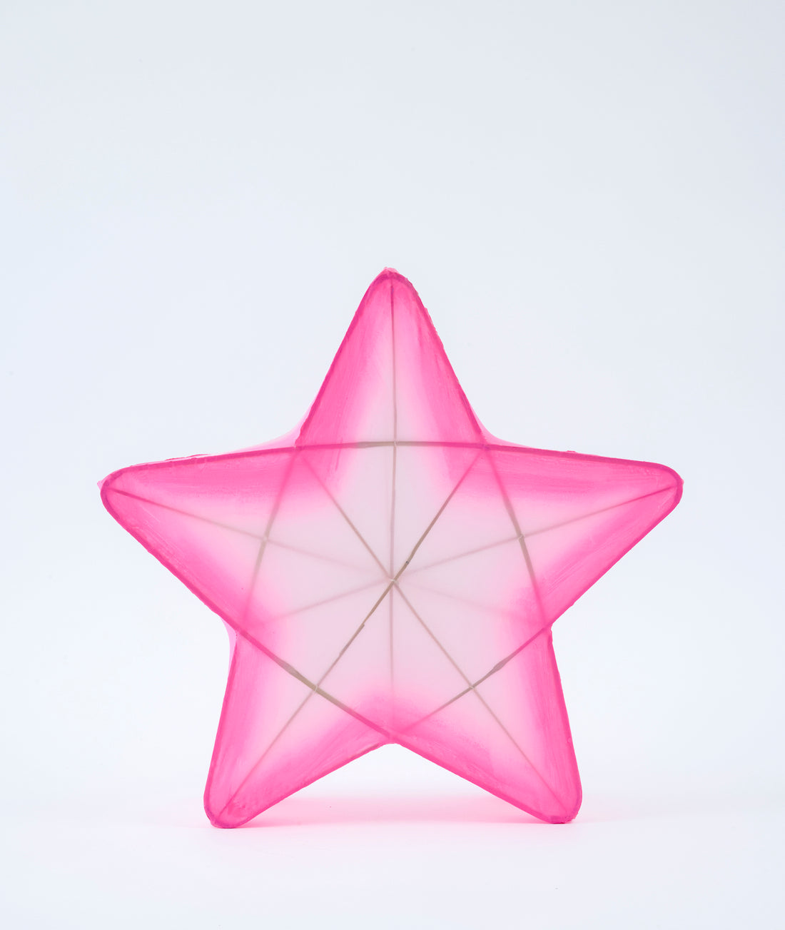 Suspension Lampion Bambou Étoile Rose