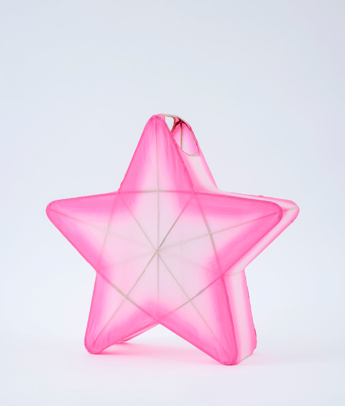 Suspension Lampion Bambou Étoile Rose