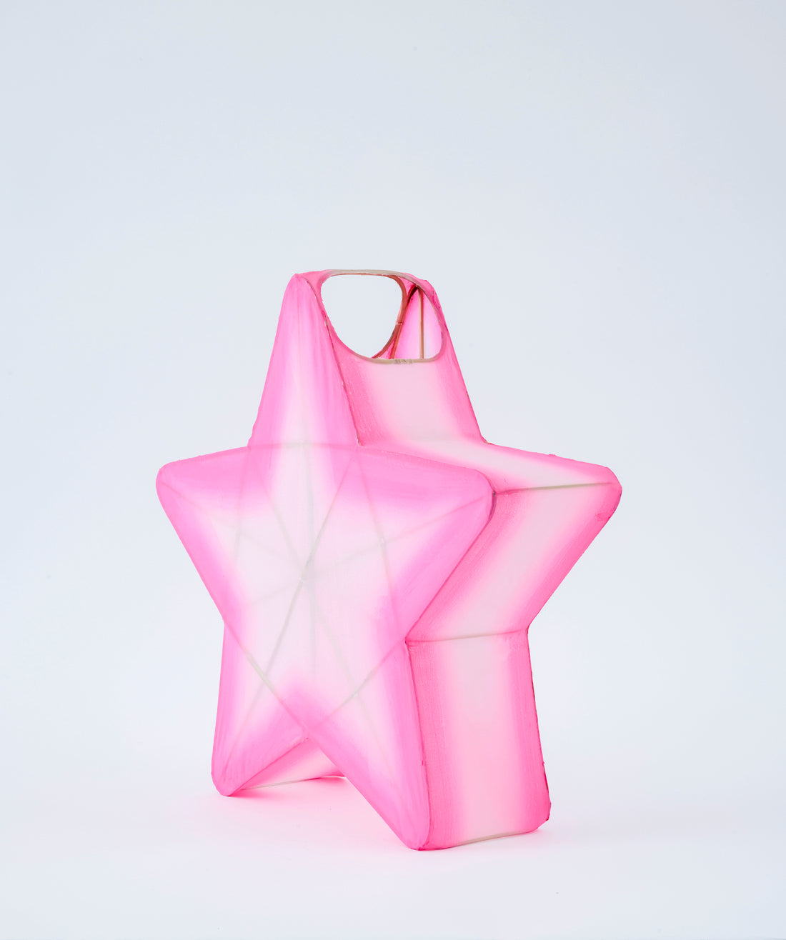 Suspension Lampion Bambou Étoile Rose