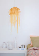 Suspension Lampion Bambou Meduse azur