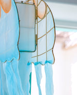 Suspension Lampion Bambou Meduse azur