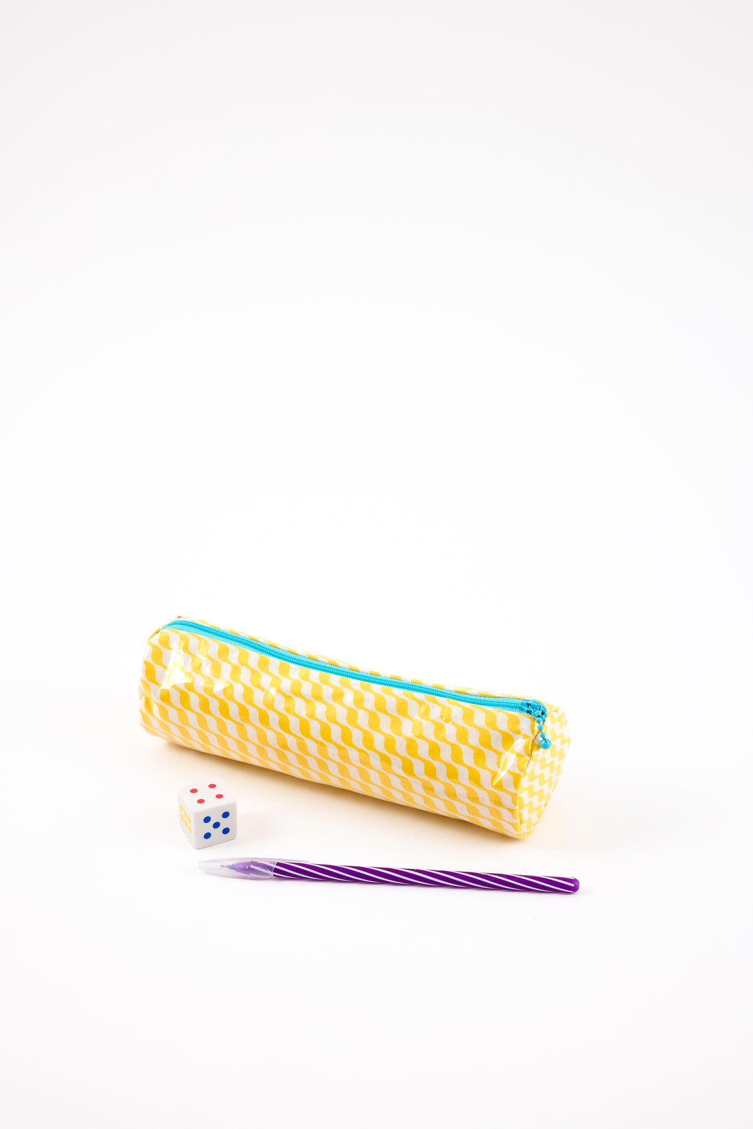 Trousse à crayons ronde Kifkif jaune soleil