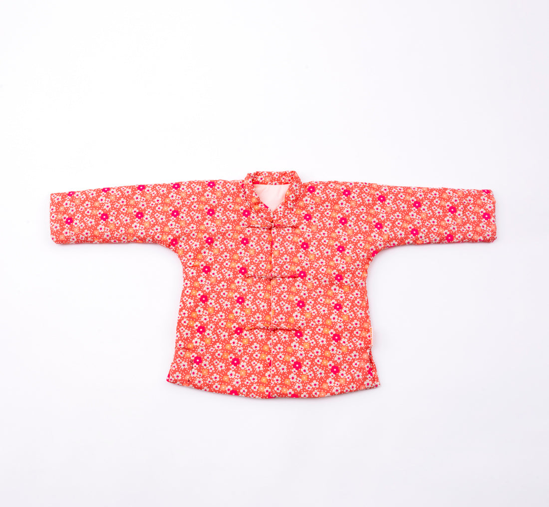 Veste molletonnée enfant Fleurs des îles rose sables